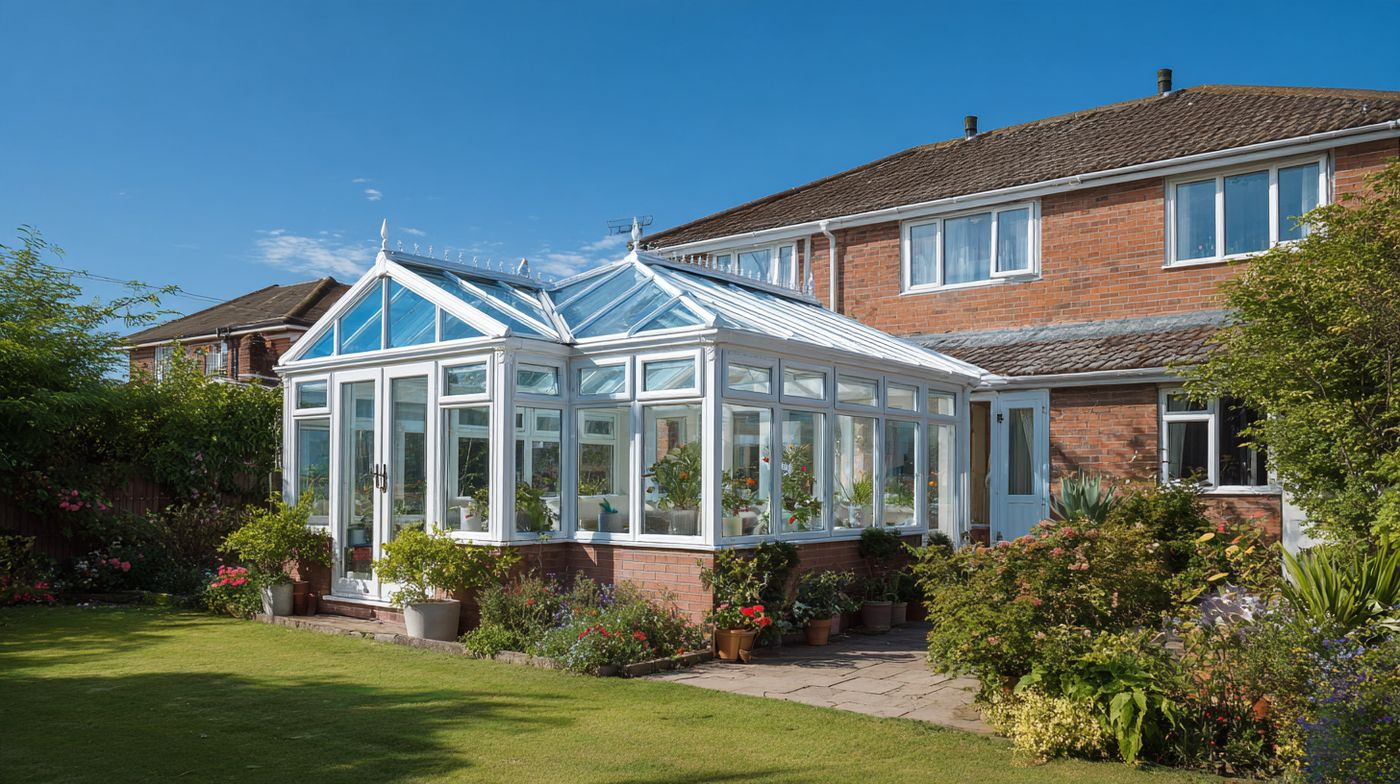 A freshly cleaned conservatory in sunshine